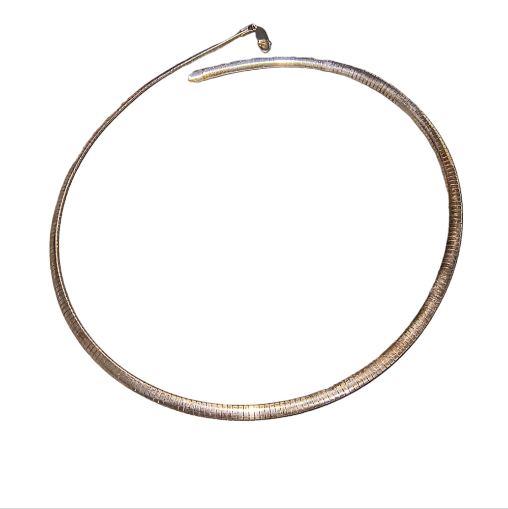 Vintage Sterling Silver Italian 18 Inch Omega Chain Necklace - Picture 2 of 10